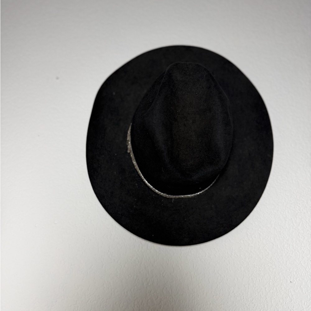 Genuine Fur Felt Black Hat Cowboy leather